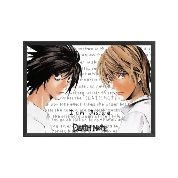 تابلو لایت یاگامی و ال انیمه دفتر مرگ Death Note